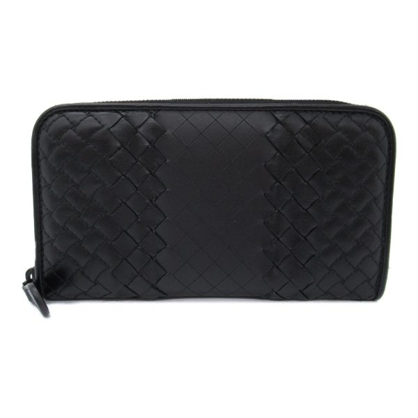 2118400131663 2 Bottega Veneta Intrecciato Round Long Wallet Calf Cowhide Black