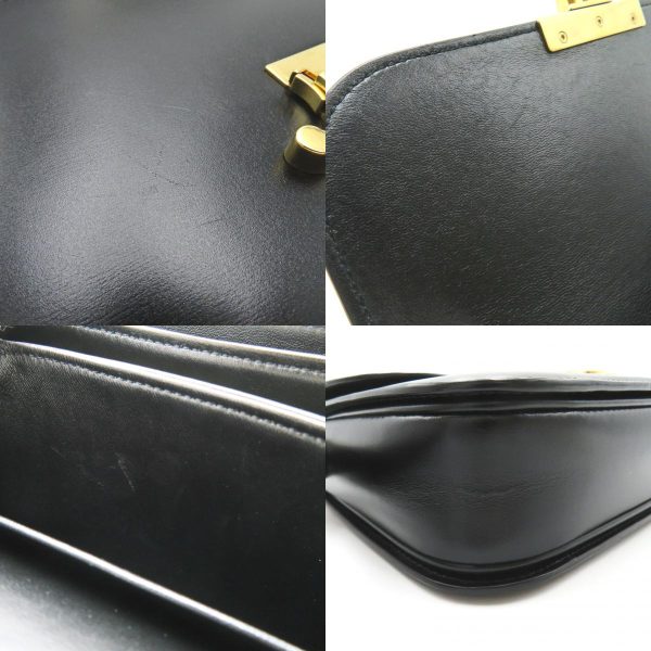 2118400134176 10c Celine Triomphe Medium Shoulder Bag Leather Black