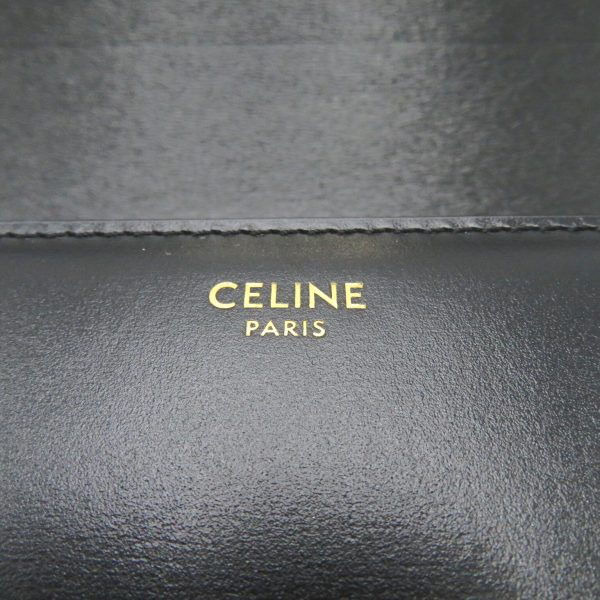 2118400134176 9 Celine Triomphe Medium Shoulder Bag Leather Black