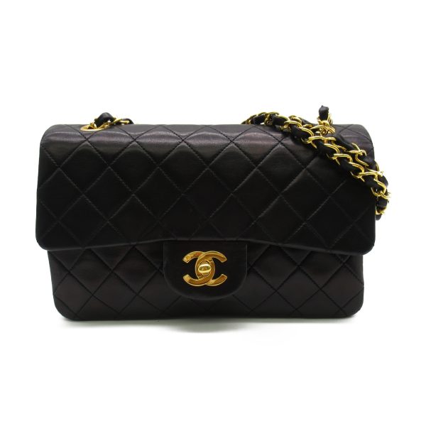 2118700054754 1 Chanel Matelasse Double Flap Chain Shoulder Bag Lambskin Black