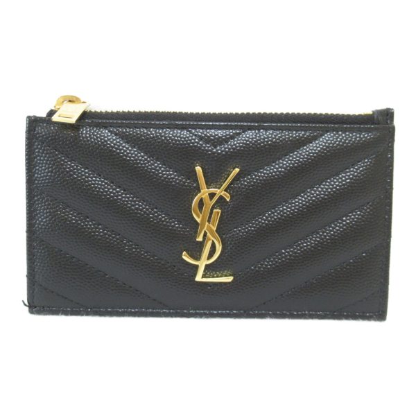 2118800090546 2 Yves Saint Laurent Coin Purse in Leather Black