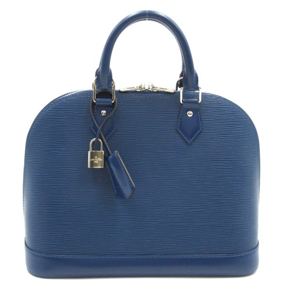 2118800095091 1 Louis Vuitton Alma Handbag Leather Blue