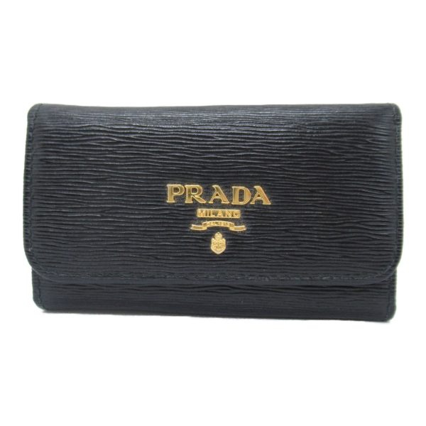 2118800096661 2 Prada 6 Series Key Case in Saffiano Leather Black