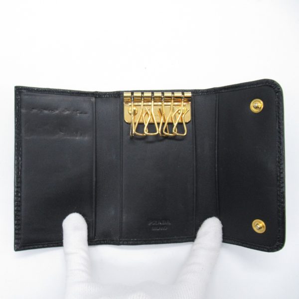 2118800096661 6 Prada 6 Series Key Case in Saffiano Leather Black