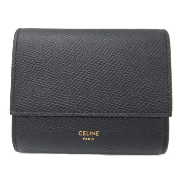 2118900032842 2 Celine Trifold Wallet Calf Black