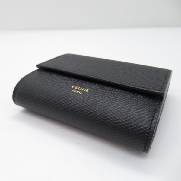 2118900032842 4 Celine Trifold Wallet Calf Black