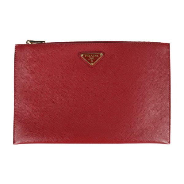 2119083007237 1 Prada Saffiano Leather Clutch Bag Red