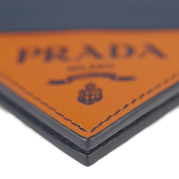 2119083007238 8 Prada Grain Calf Leather Bifold Wallet Blue Orange