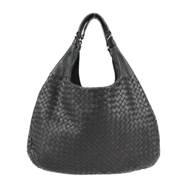 2119083007239 3 Bottega Veneta Campana Large Leather Shoulder Bag Black