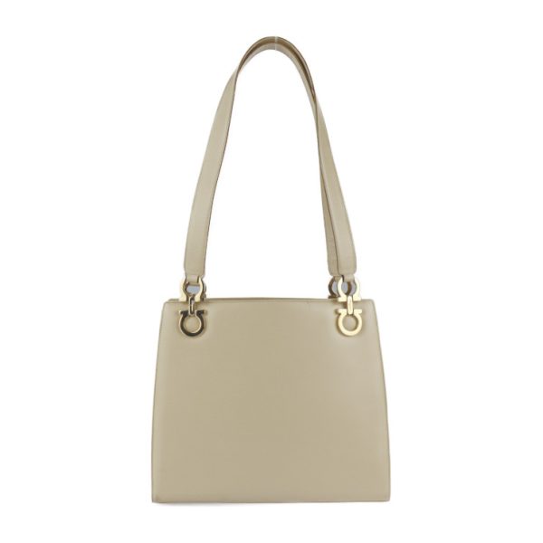 2119083007264 1 Salvatore Ferragamo Gancini Leather Tote Bag Light Beige