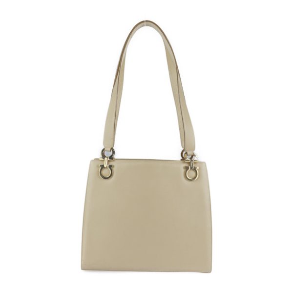 2119083007264 3 Salvatore Ferragamo Gancini Leather Tote Bag Light Beige