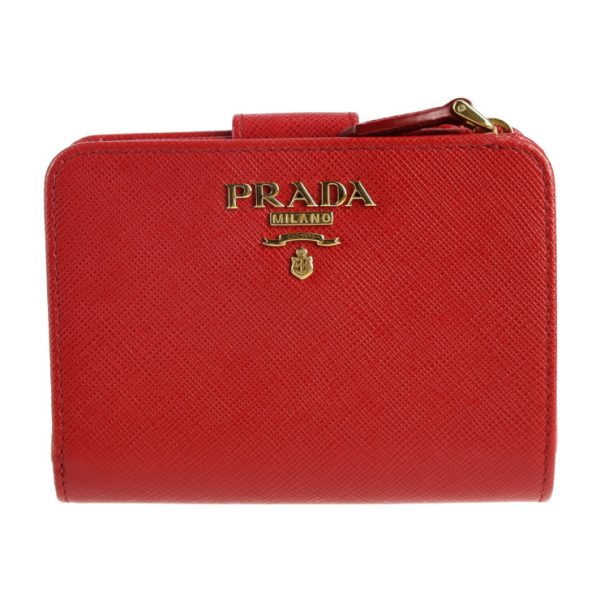 2119093008320 1 Prada Saffiano Leather Bifold Wallet Red