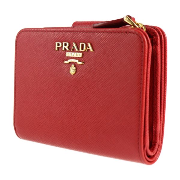 2119093008320 2 Prada Saffiano Leather Bifold Wallet Red