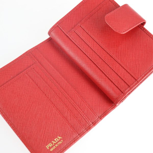 2119093008320 6 Prada Saffiano Leather Bifold Wallet Red