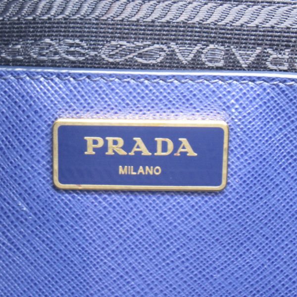 2119900009582 12 Prada 2way Handbag Saffiano Leather Shoulder Blue