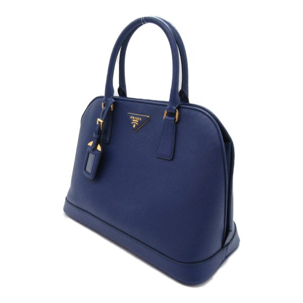 2119900009582 4 Prada 2way Handbag Saffiano Leather Shoulder Blue