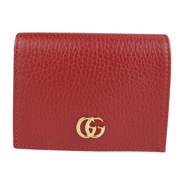 2120103002222 1 GUCCI GG Marmont Bifold Wallet Leather Red