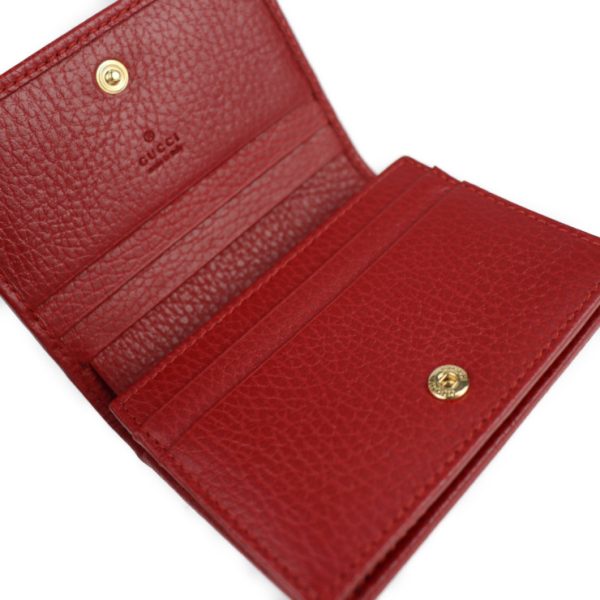 2120103002222 4 GUCCI GG Marmont Bifold Wallet Leather Red