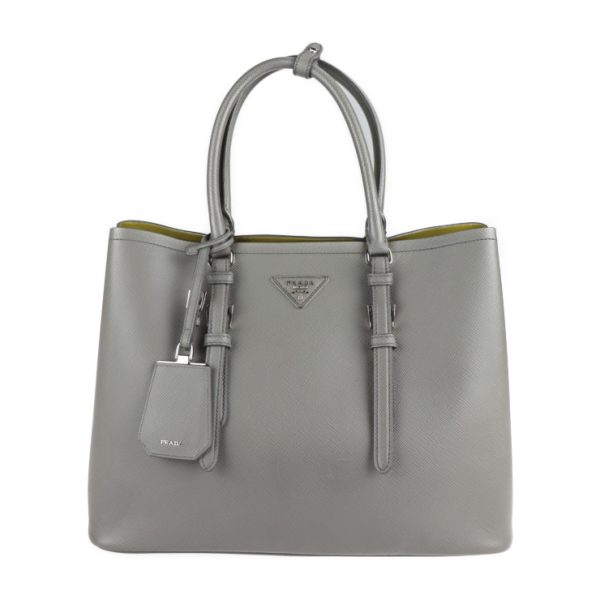 2120123008221 1 Prada Saffiano Leather Handbag Gray