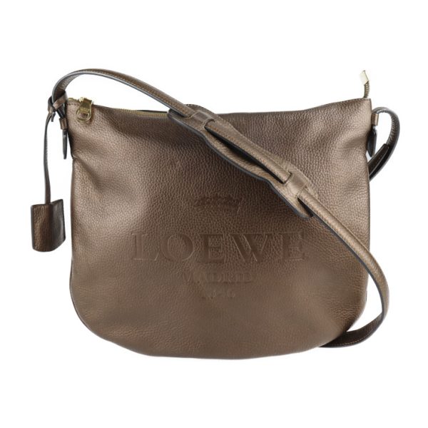 2120123008225 1 Loewe Heritage Leather Crossbody Bag Metallic Brown