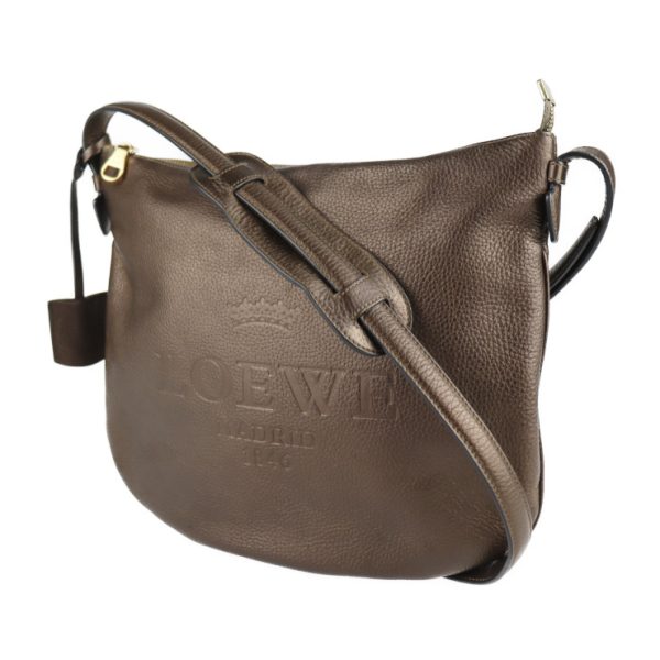 2120123008225 2 Loewe Heritage Leather Crossbody Bag Metallic Brown