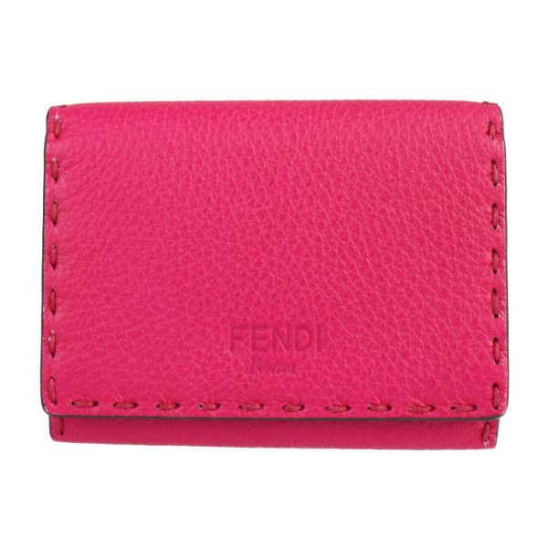 2120123008236 1 Fendi Selleria Leather Card Holder Fuchsia