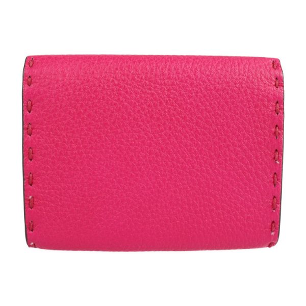 2120123008236 3 Fendi Selleria Leather Card Holder Fuchsia