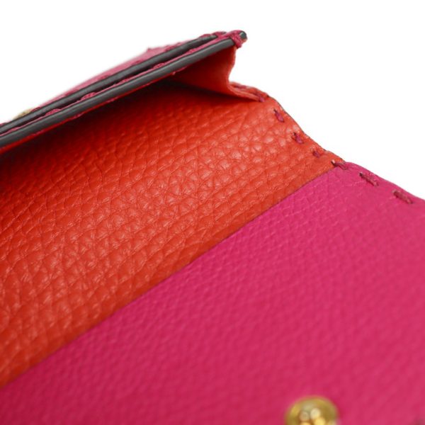 2120123008236 5 Fendi Selleria Leather Card Holder Fuchsia