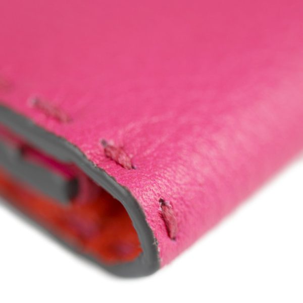 2120123008236 8 Fendi Selleria Leather Card Holder Fuchsia