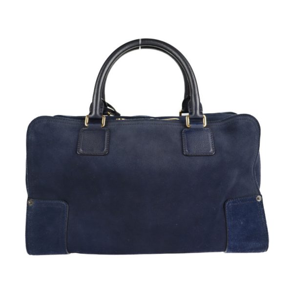 2121013007396 3 Loewe Amazona Canvas Leather Handbag Navy