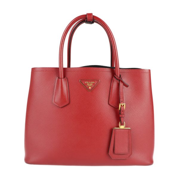 2121033008442 1 Prada Saffiano Leather Handbag Fuoco