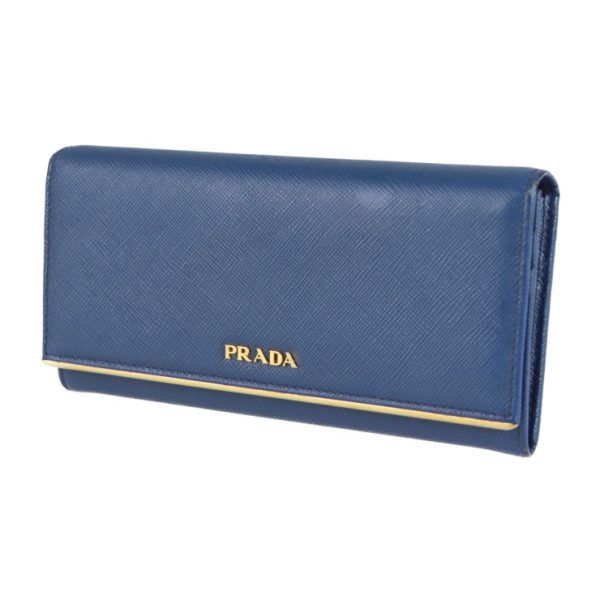 2121033008479 2 Prada Leather Long Wallet Blue