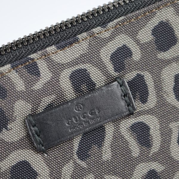 2121103007241 7 GUCCI Clutch Bag Canvas Leather Gray