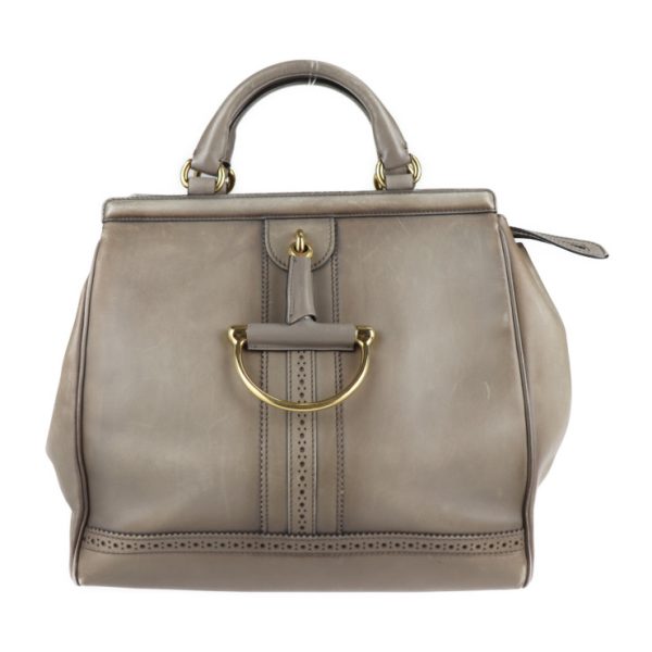 2121103007253 1 GUCCI Horsebit Handbag Leather Gray