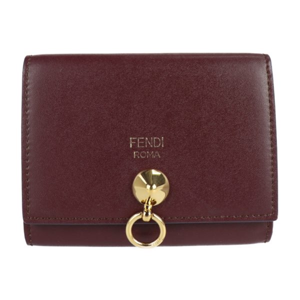 2121113008303 1 Fendi Visaway Leather Card Case Bordeaux