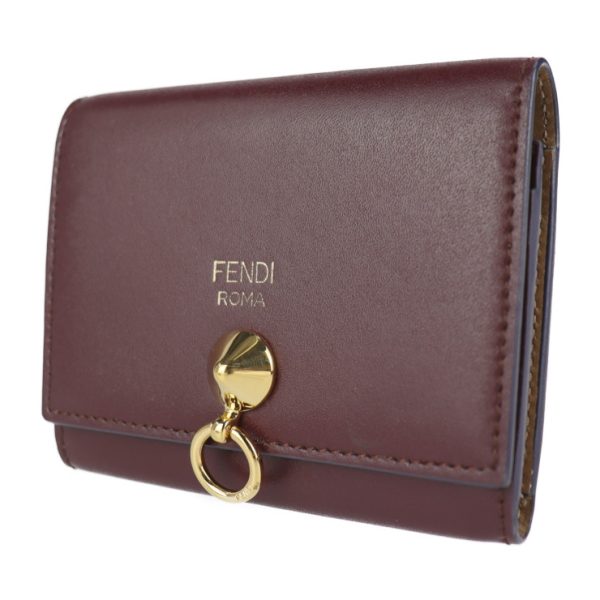 2121113008303 2 Fendi Visaway Leather Card Case Bordeaux