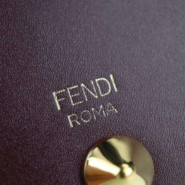 2121113008303 5 Fendi Visaway Leather Card Case Bordeaux