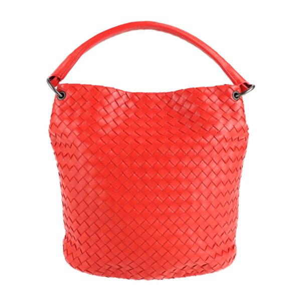 2122043007433 3 Bottega Veneta Intrecciato Leather Red Bucket Tote Bag