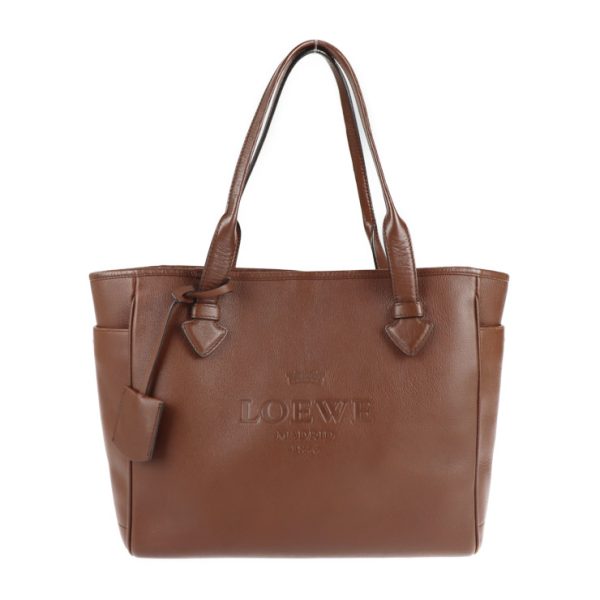 2122073007282 1 Loewe Heritage Leather Tote Bag Brown