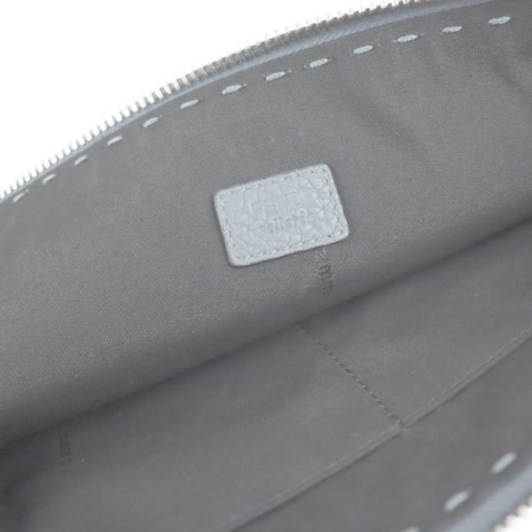 2122073007289 9 Fendi Selleria Clutch Bag Leather Blue Gray