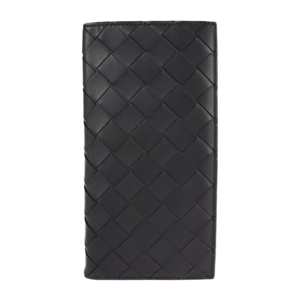 2122073007303 1 Bottega Veneta Intrecciato Leather Bifold Wallet Black