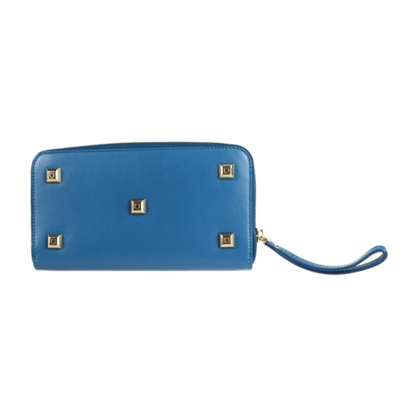 2123053008393 3 Salvatore Ferragamo Gancini Leather Long Wallet Blue