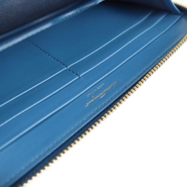 2123053008393 8 Salvatore Ferragamo Gancini Leather Long Wallet Blue