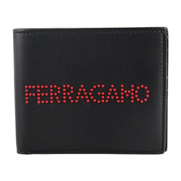 2123053008415 1 Salvatore Ferragamo Bifold Wallet Leather Black Red