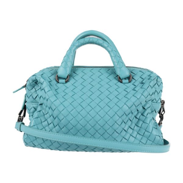 2123083008284 1 Bottega Veneta Intrecciato Leather Handbag Blue