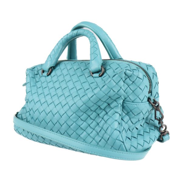 2123083008284 2 Bottega Veneta Intrecciato Leather Handbag Blue