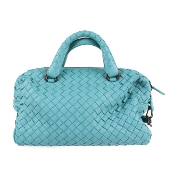 2123083008284 3 Bottega Veneta Intrecciato Leather Handbag Blue