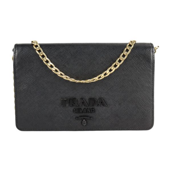 2123083008321 1 Prada Saffiano Lux Leather Clutch Bag Black