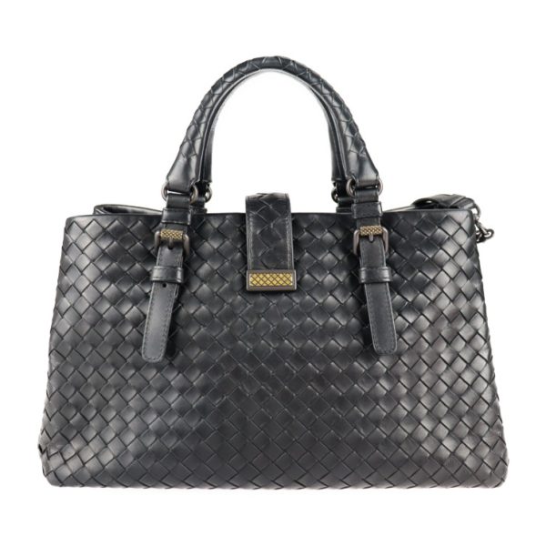 2123083008323 3 Bottega Veneta Rome Small Leather Handbag Black