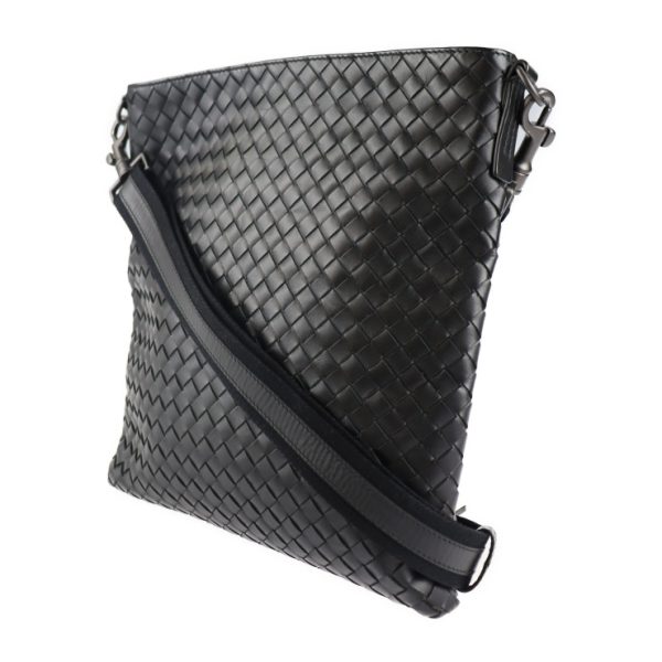 2123093007383 2 Bottega Veneta Intrecciato Leather Crossbody Bag Black